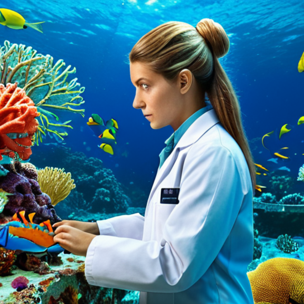**

"A marine biologist, fully clothed in a professional lab coat, examining coral reefs in a vibrant underwater setting, appropriate attire, safe for work, perfect anatomy, natural proportions, educational content, high quality."

**