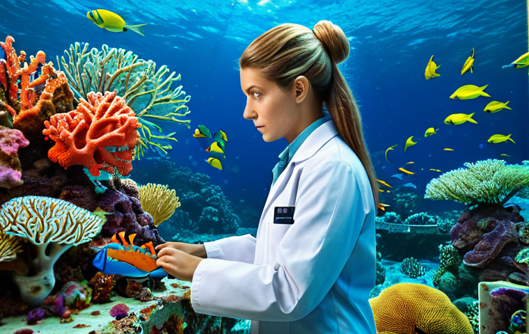 **

"A marine biologist, fully clothed in a professional lab coat, examining coral reefs in a vibrant underwater setting, appropriate attire, safe for work, perfect anatomy, natural proportions, educational content, high quality."

**
