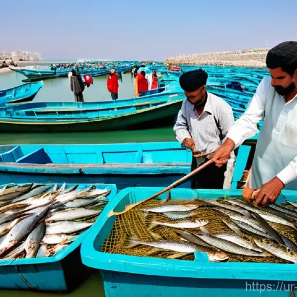 해양 경제학 기초 - **Prompt 1: Bustling Sustainable Fishing Harbor in Gwadar**
    A vibrant, sunlit scene at a modern ...