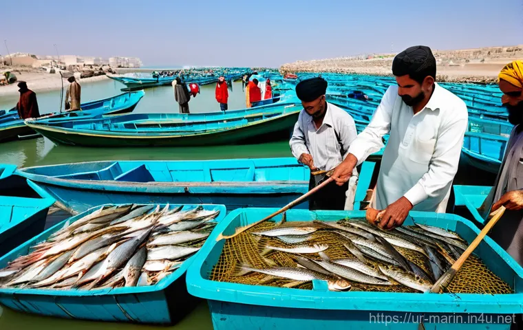 해양 경제학 기초 - **Prompt 1: Bustling Sustainable Fishing Harbor in Gwadar**
    A vibrant, sunlit scene at a modern ...